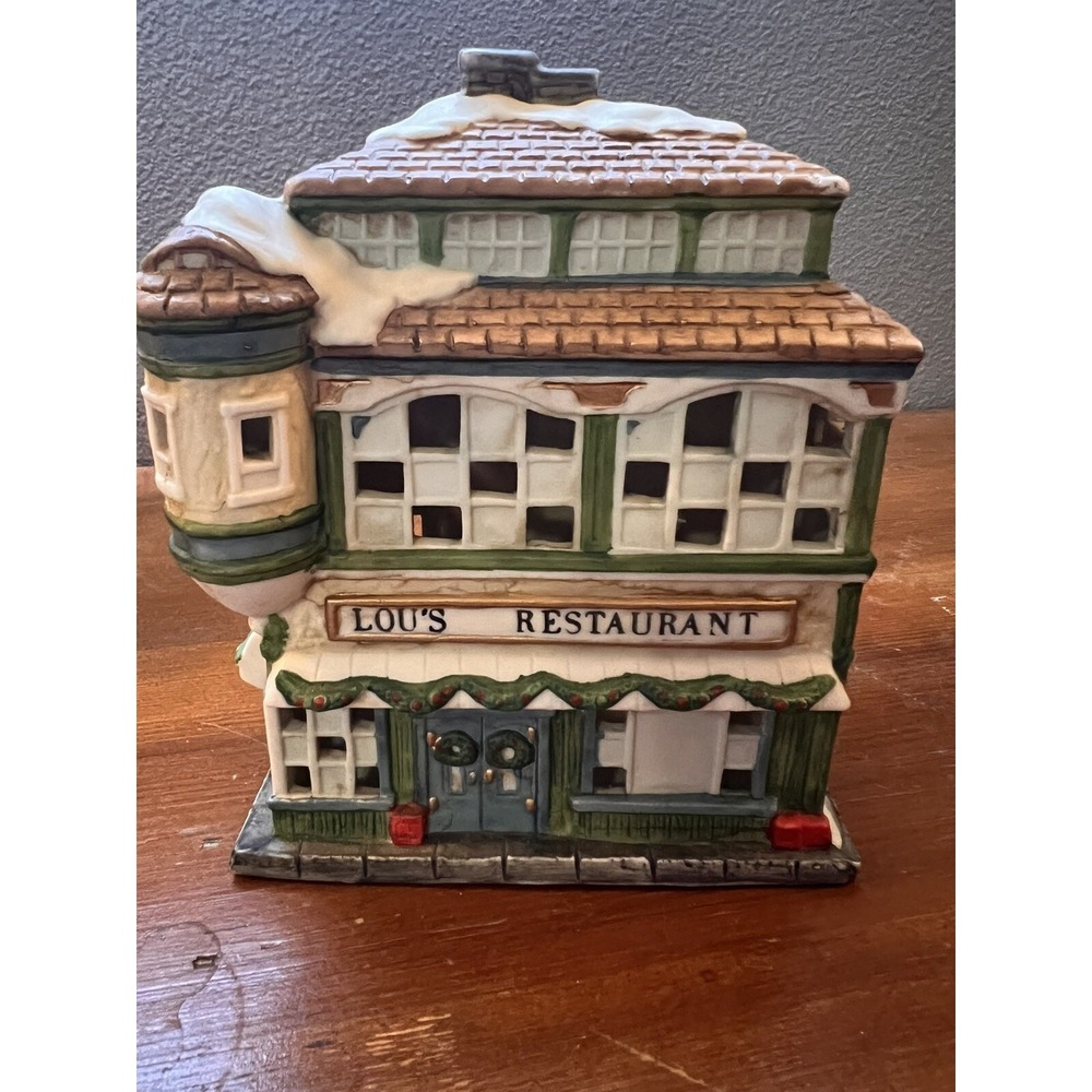 1998 MERCURIES USA LOU'S RESTAURANT 7 1/4"‎ CHRISTMAS VILLAGE STORE